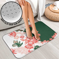 Green Orange Hibiscus Plumeria Floral Bathroom Set LT01 - Polynesian Pride
