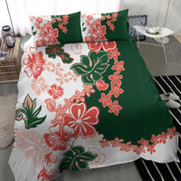 Green Orange Hibiscus Plumeria Floral Bedding Set LT01 - Polynesian Pride