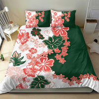 Green Orange Hibiscus Plumeria Floral Bedding Set LT01 - Polynesian Pride