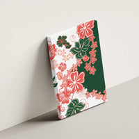 Green Orange Hibiscus Plumeria Floral Canvas Wall Art LT01 - Polynesian Pride