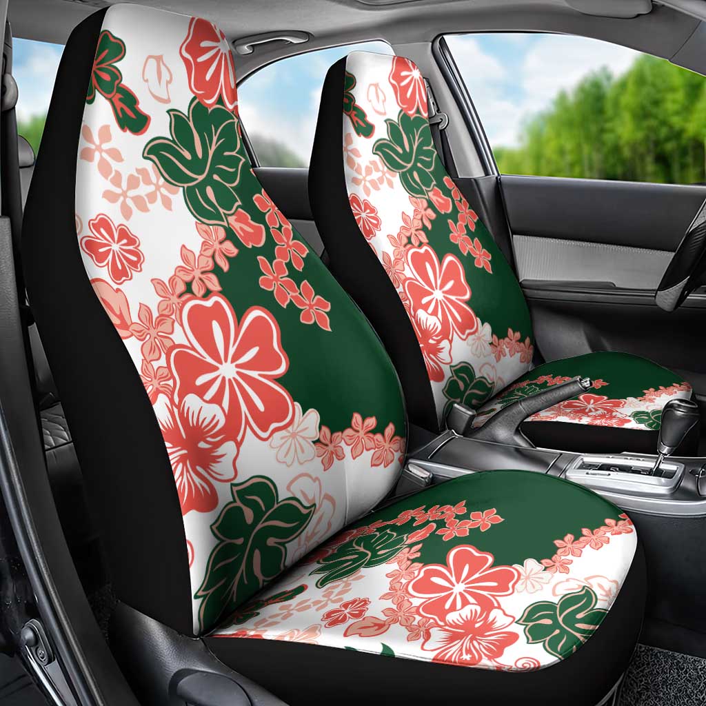 Green Orange Hibiscus Plumeria Floral Car Seat Cover LT01 - Polynesian Pride