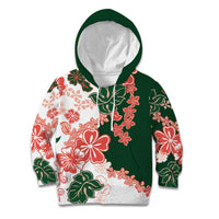 Green Orange Hibiscus Plumeria Floral Kid Hoodie LT01 Hoodie Orange - Polynesian Pride
