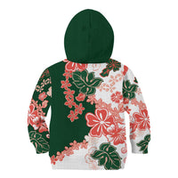 Green Orange Hibiscus Plumeria Floral Kid Hoodie LT01 - Polynesian Pride