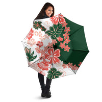 Green Orange Hibiscus Plumeria Floral Umbrella LT01 - Polynesian Pride