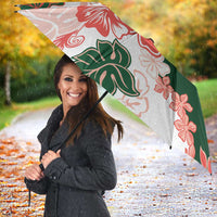 Green Orange Hibiscus Plumeria Floral Umbrella LT01 - Polynesian Pride