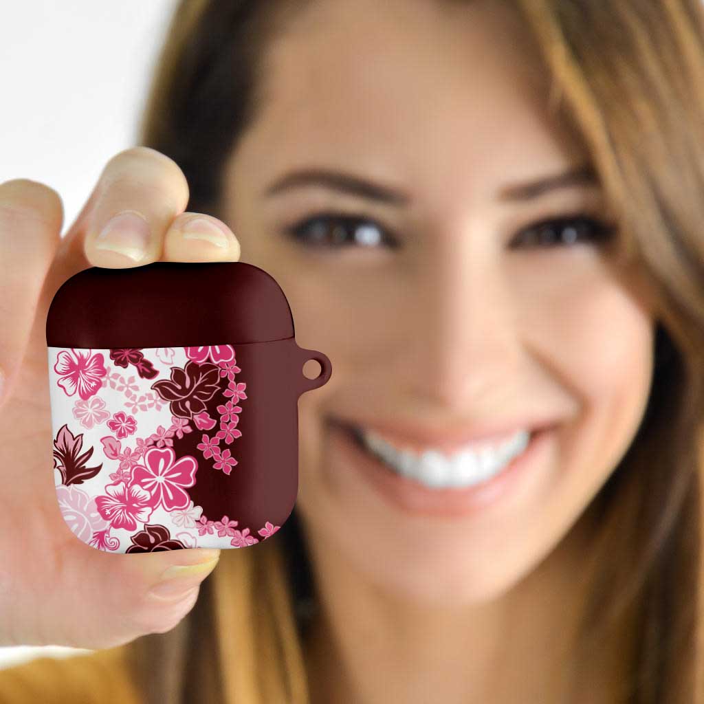 Pink Hibiscus Plumeria Floral AirPods Case LT01 Pink - Polynesian Pride
