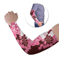 Pink Hibiscus Plumeria Floral Arm Sleeves LT01 Set of 2 Pink - Polynesian Pride