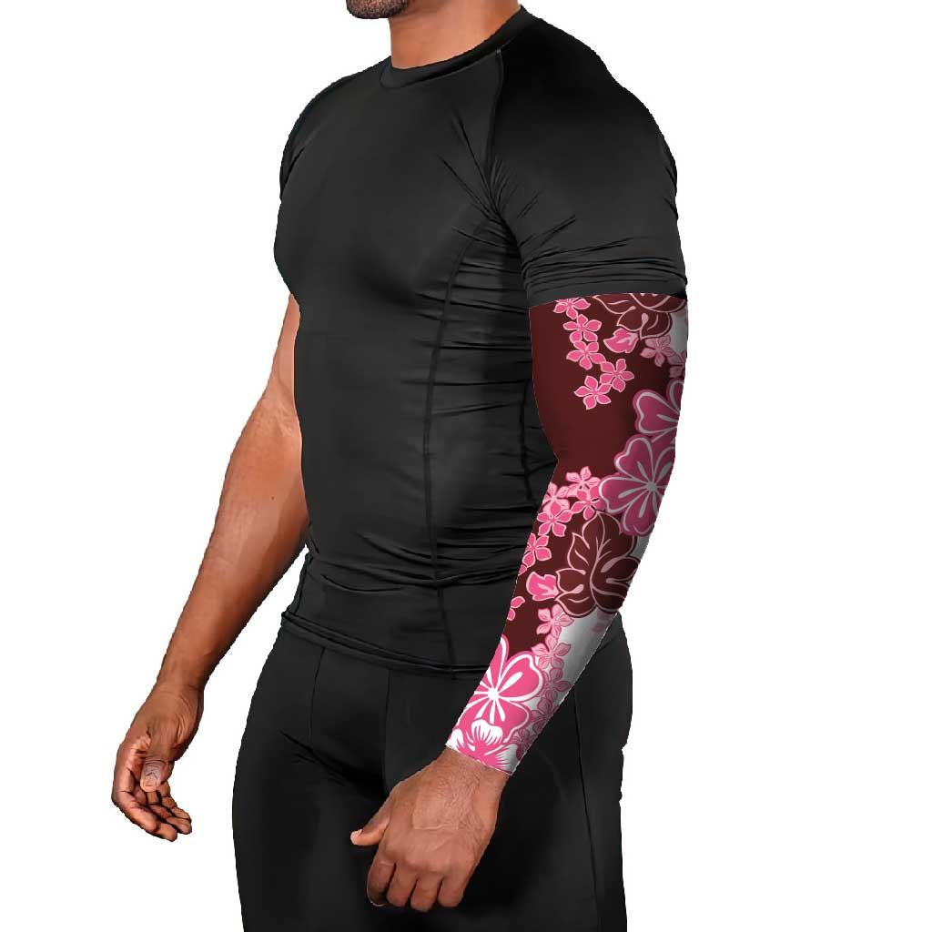 Pink Hibiscus Plumeria Floral Arm Sleeves LT01 - Polynesian Pride