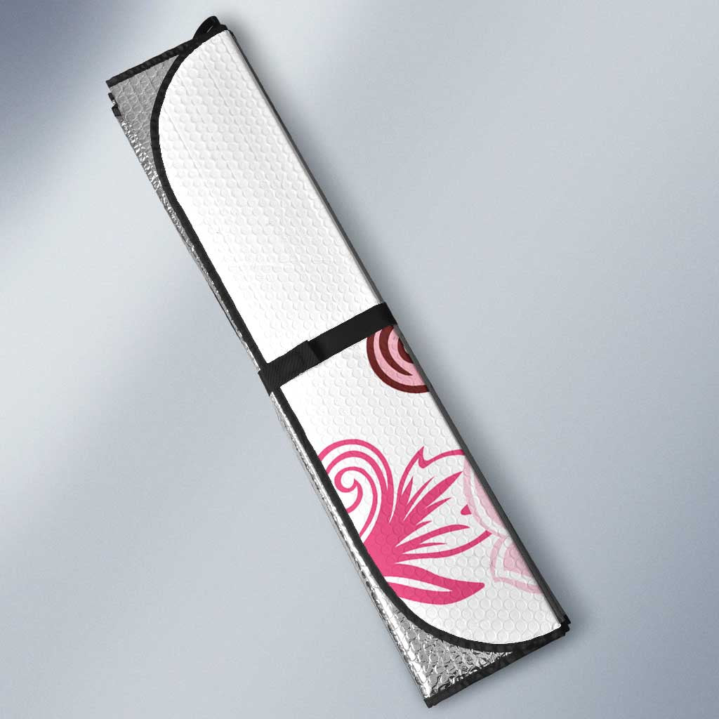 Pink Hibiscus Plumeria Floral Auto Sun Shade LT01 - Polynesian Pride