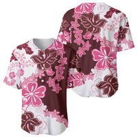 Pink Hibiscus Plumeria Floral Baseball Jersey LT01 - Polynesian Pride