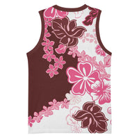 Pink Hibiscus Plumeria Floral Basketball Jersey LT01 - Polynesian Pride