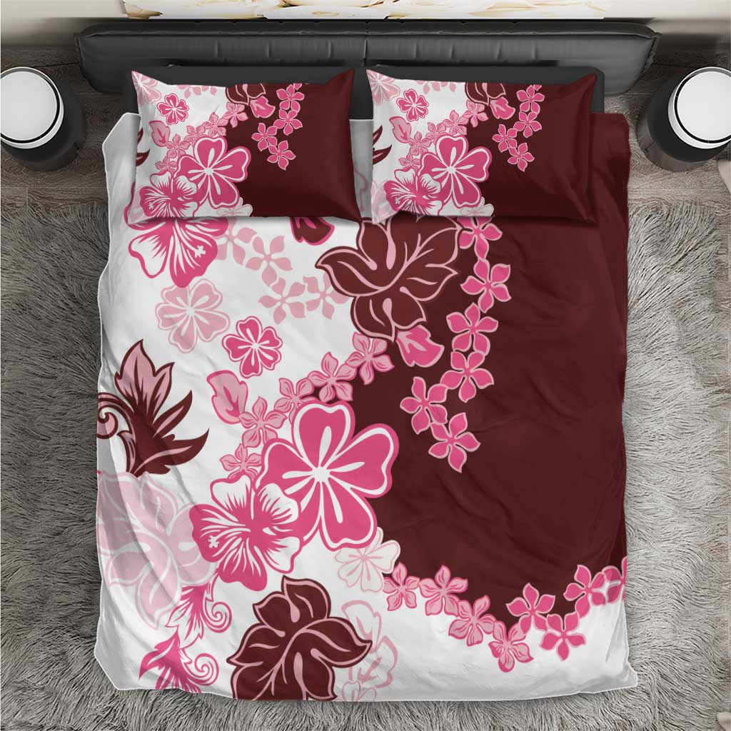 Pink Hibiscus Plumeria Floral Bedding Set LT01 Pink - Polynesian Pride