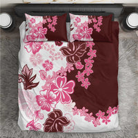Pink Hibiscus Plumeria Floral Bedding Set LT01 Pink - Polynesian Pride