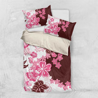 Pink Hibiscus Plumeria Floral Bedding Set LT01 US Twin 172cm x 218cm Pink - Polynesian Pride