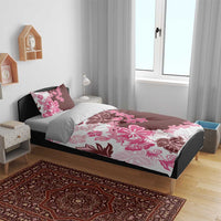 Pink Hibiscus Plumeria Floral Bedding Set LT01 - Polynesian Pride