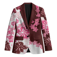 Pink Hibiscus Plumeria Floral Blazer LT01 Unisex Pink - Polynesian Pride