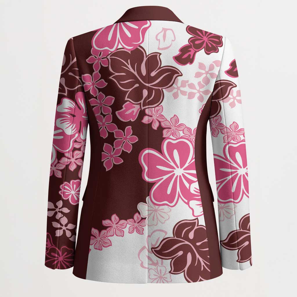 Pink Hibiscus Plumeria Floral Blazer LT01 - Polynesian Pride