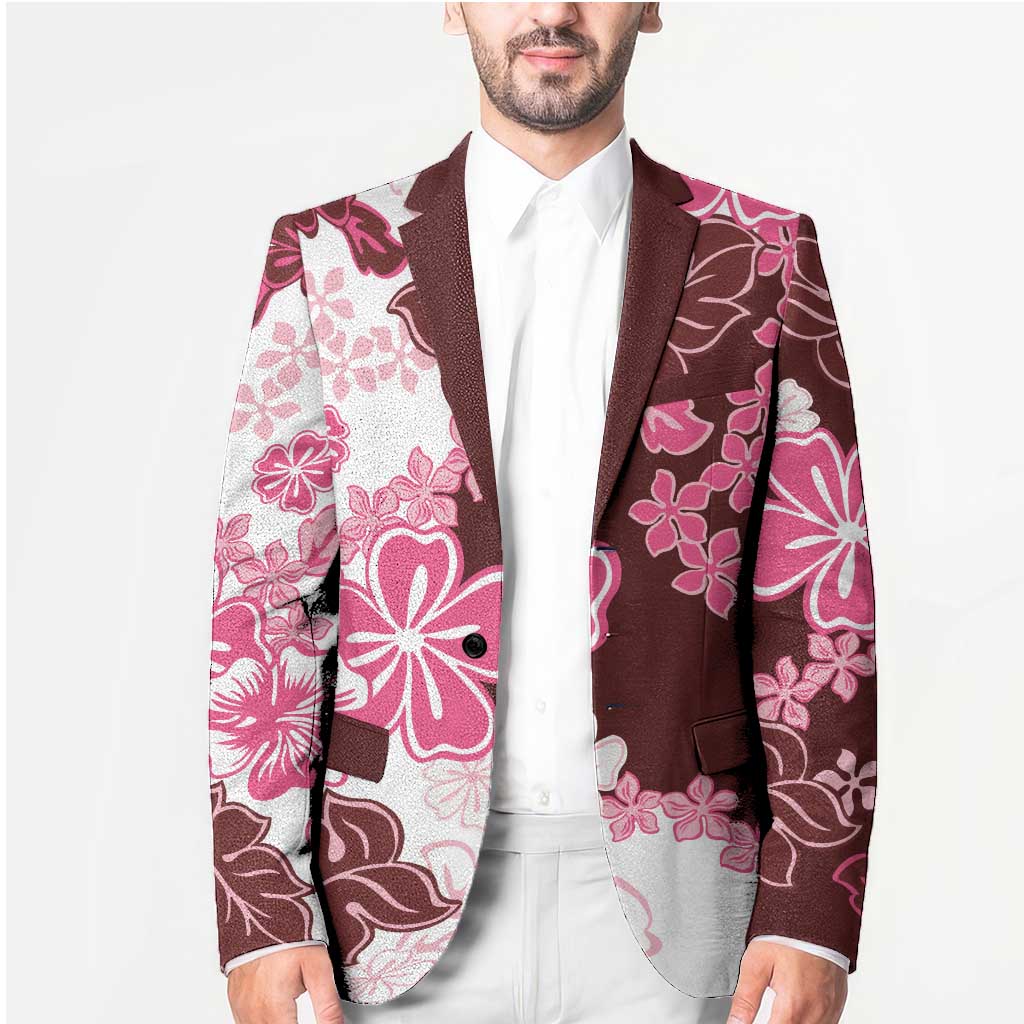 Pink Hibiscus Plumeria Floral Blazer LT01 - Polynesian Pride