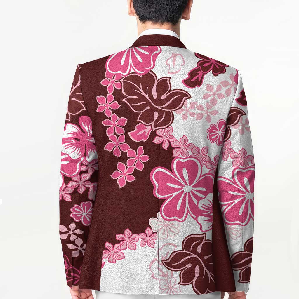 Pink Hibiscus Plumeria Floral Blazer LT01 - Polynesian Pride