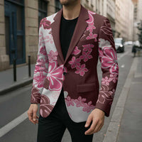 Pink Hibiscus Plumeria Floral Blazer LT01 - Polynesian Pride