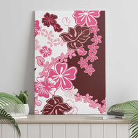 Pink Hibiscus Plumeria Floral Canvas Wall Art LT01 - Polynesian Pride
