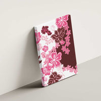 Pink Hibiscus Plumeria Floral Canvas Wall Art LT01 - Polynesian Pride