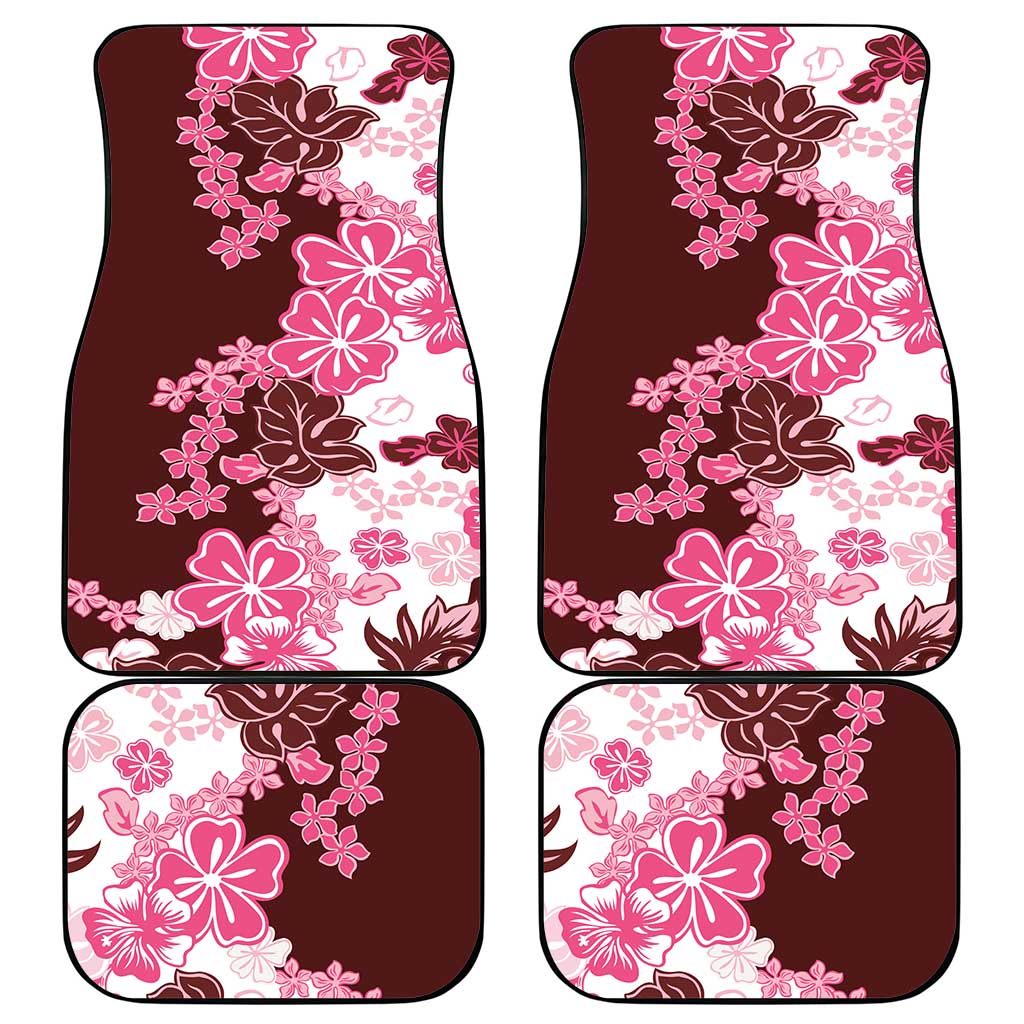 Pink Hibiscus Plumeria Floral Car Mats LT01 - Polynesian Pride