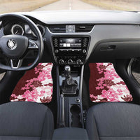 Pink Hibiscus Plumeria Floral Car Mats LT01 Set 2pcs - Front Pink - Polynesian Pride