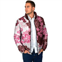 Pink Hibiscus Plumeria Floral Padded Jacket LT01 - Polynesian Pride