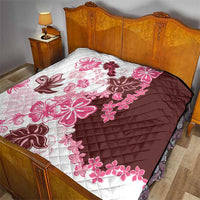 Pink Hibiscus Plumeria Floral Quilt LT01 - Polynesian Pride