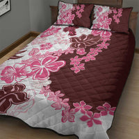 Pink Hibiscus Plumeria Floral Quilt Bed Set LT01 - Polynesian Pride