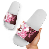Pink Hibiscus Plumeria Floral Slide Sandals LT01 - Polynesian Pride