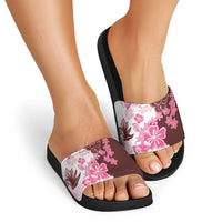 Pink Hibiscus Plumeria Floral Slide Sandals LT01 - Polynesian Pride