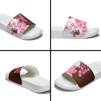 Pink Hibiscus Plumeria Floral Slide Sandals LT01 - Polynesian Pride