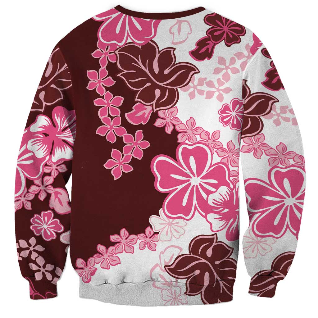 Pink Hibiscus Plumeria Floral Sweatshirt LT01 - Polynesian Pride