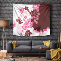 Pink Hibiscus Plumeria Floral Tapestry LT01 Pink - Polynesian Pride