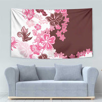Pink Hibiscus Plumeria Floral Tapestry LT01 - Polynesian Pride
