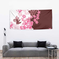 Pink Hibiscus Plumeria Floral Tapestry LT01 - Polynesian Pride
