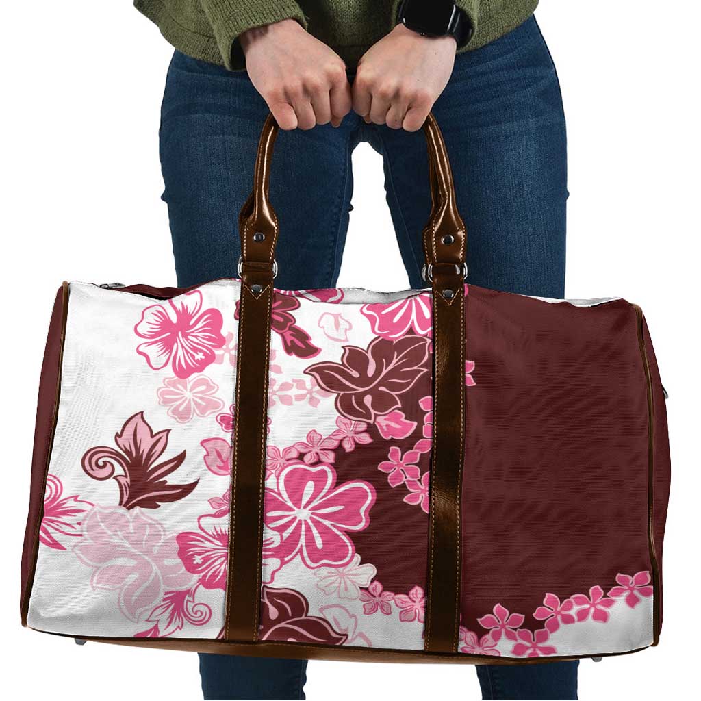 Pink Hibiscus Plumeria Floral Travel Bag LT01 Pink - Polynesian Pride