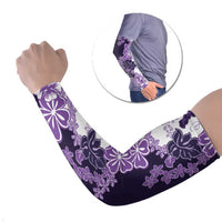 Purple Hibiscus Plumeria Floral Arm Sleeves LT01 Set of 2 Purple - Polynesian Pride
