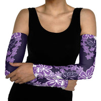 Purple Hibiscus Plumeria Floral Arm Sleeves LT01 - Polynesian Pride