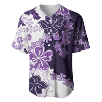 Purple Hibiscus Plumeria Floral Baseball Jersey LT01 Purple - Polynesian Pride
