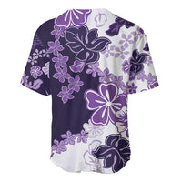 Purple Hibiscus Plumeria Floral Baseball Jersey LT01 - Polynesian Pride