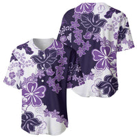 Purple Hibiscus Plumeria Floral Baseball Jersey LT01 - Polynesian Pride