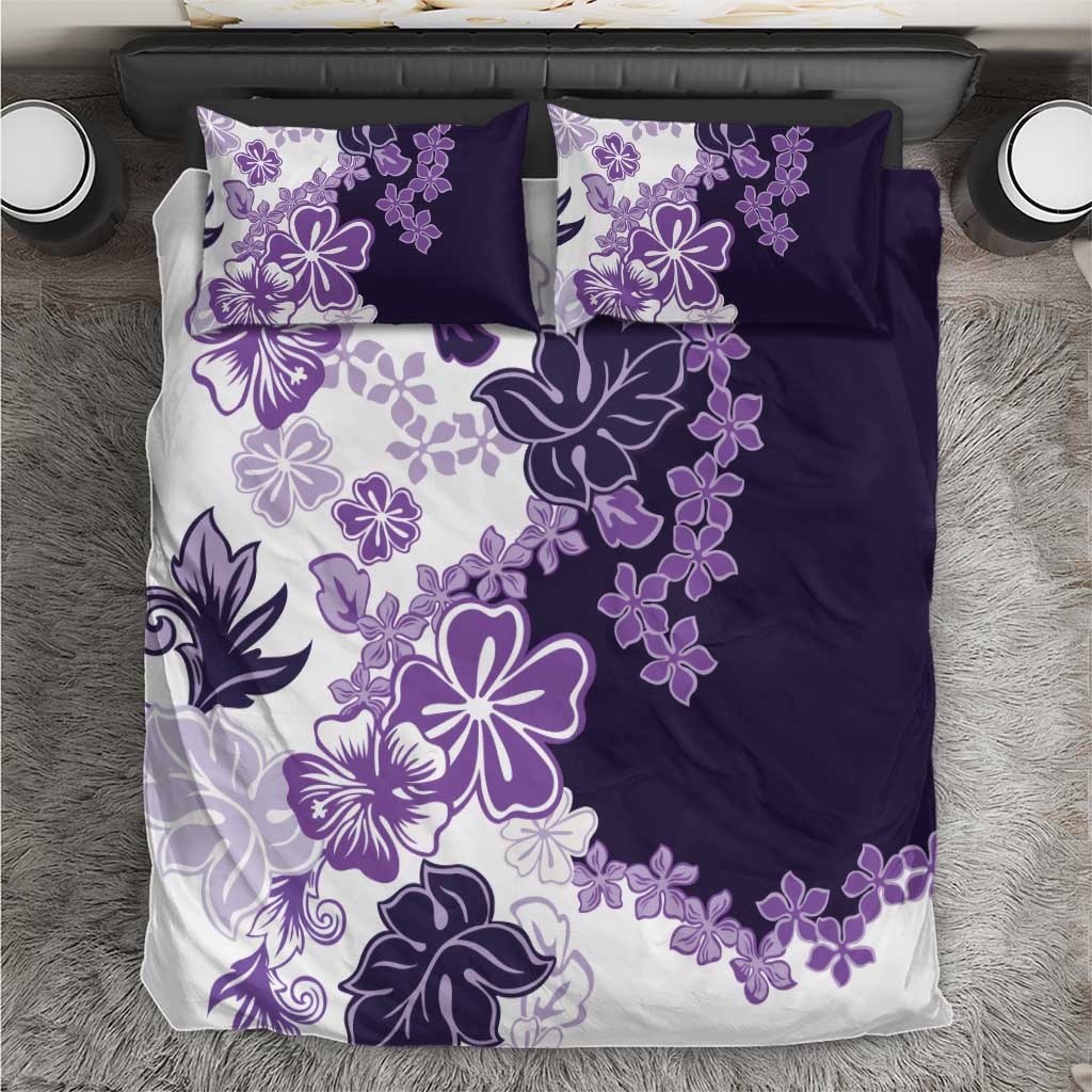 Purple Hibiscus Plumeria Floral Bedding Set LT01 Purple - Polynesian Pride