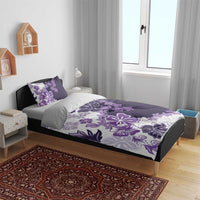 Purple Hibiscus Plumeria Floral Bedding Set LT01 - Polynesian Pride