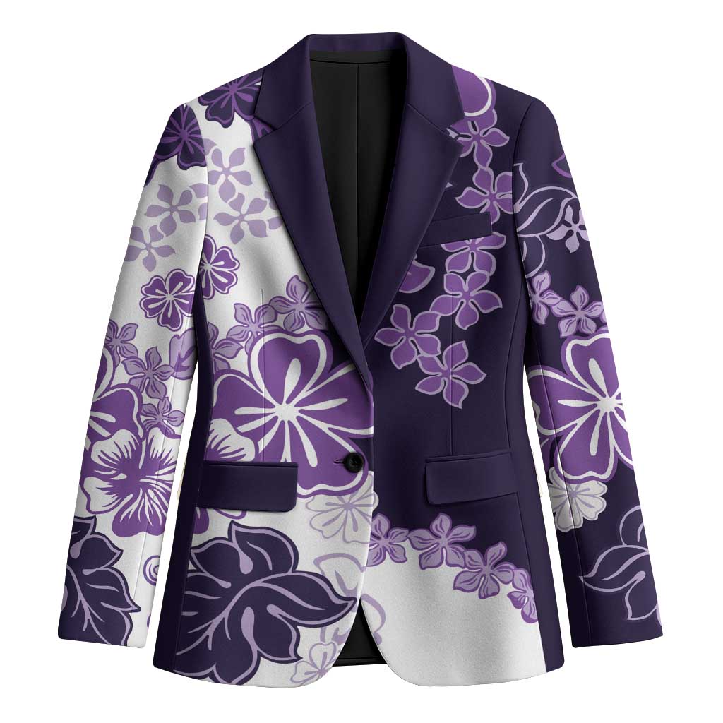 Purple Hibiscus Plumeria Floral Blazer LT01 Unisex Purple - Polynesian Pride