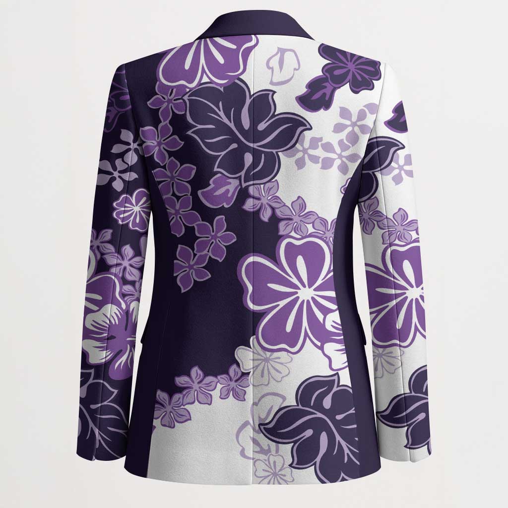 Purple Hibiscus Plumeria Floral Blazer LT01 - Polynesian Pride