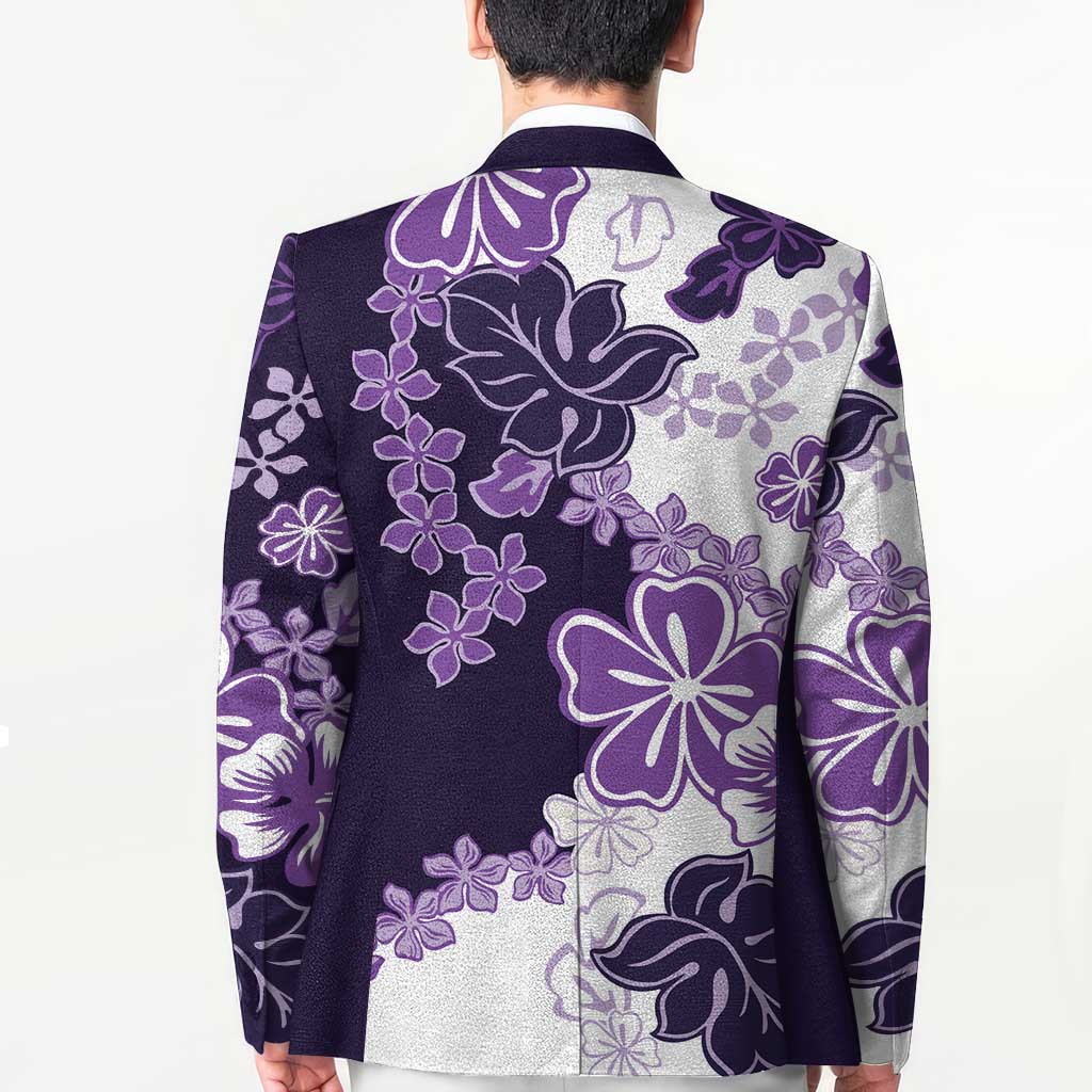 Purple Hibiscus Plumeria Floral Blazer LT01 - Polynesian Pride