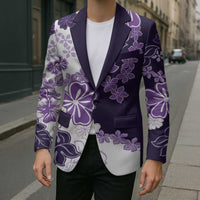 Purple Hibiscus Plumeria Floral Blazer LT01 - Polynesian Pride